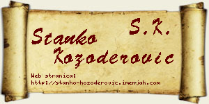 Stanko Kozoderović vizit kartica